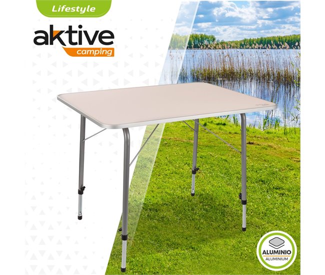 Mesa camping plegable altura regulable Aktive Camping Blanco