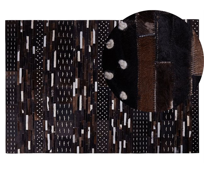 Beliani Alfombra de pelo corto AKSEKI 140x200 Marron