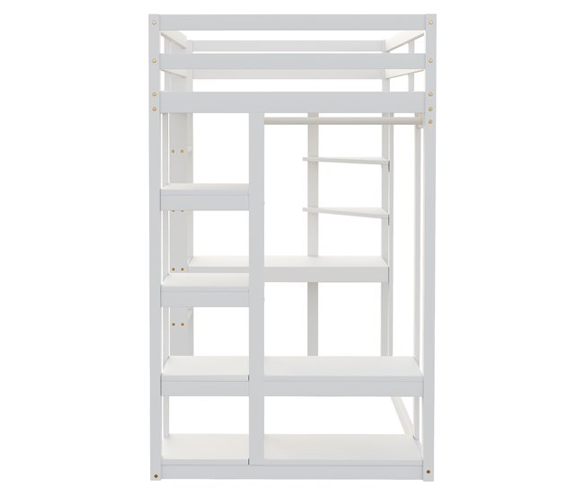 Cama alta para niños 98x205 Blanco