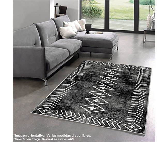 Alfombra De 160 X 230Cm 230x160 Gris Azul