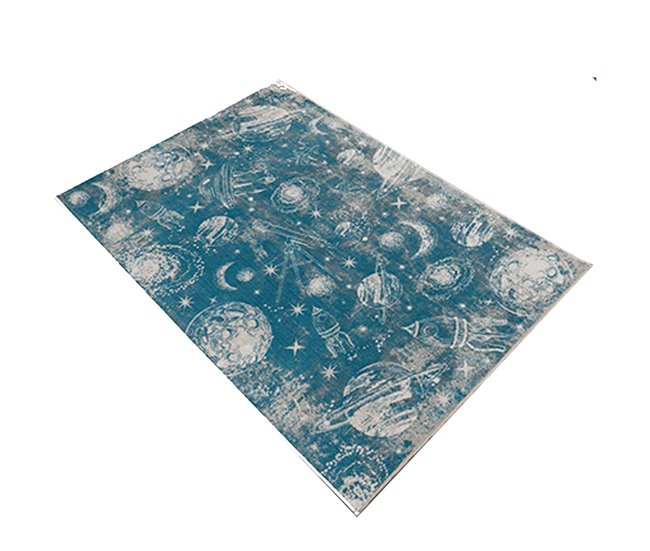 Alfombra De 100 X 200Cm 200x100 Azul
