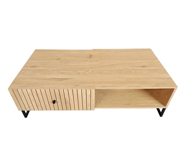 Mesa de centro color roble CRETA Madera