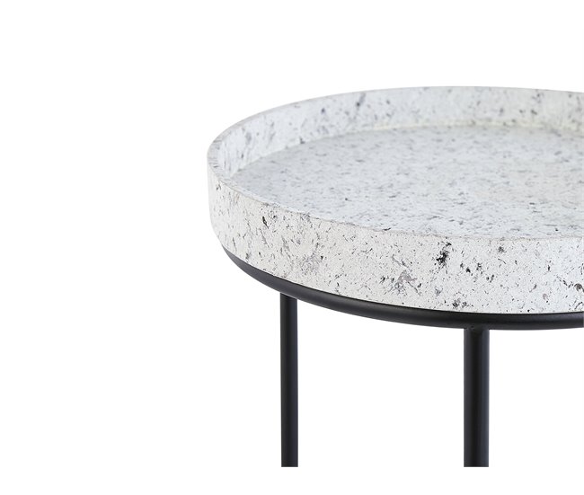 Beliani Conjunto de 3 mesas auxiliares TEXON 36x36 Negro