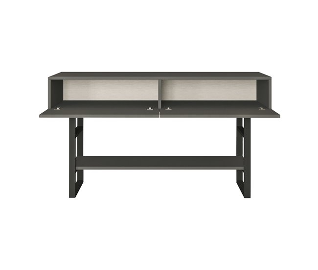 Mesa consola Lappeenranta con estante 2 puertas Metal/Aglomerado 139 Antracita