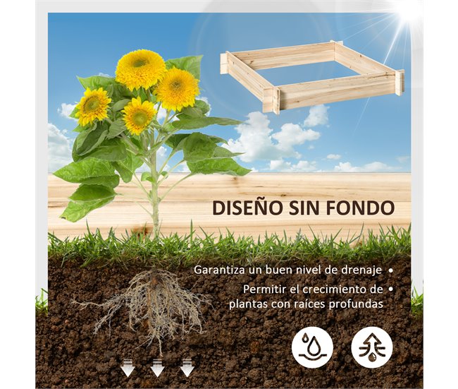 Arriate de Madera Madera de Abeto Outsunny Marron