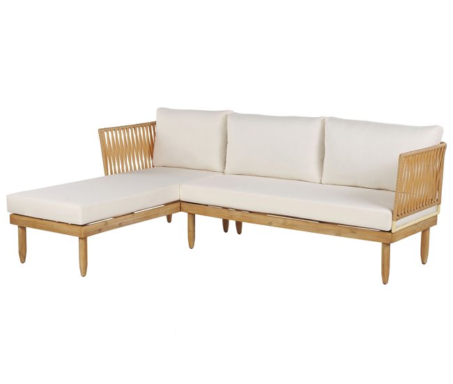 Beliani Conjunto longue CREMONA Blanco/ Beige