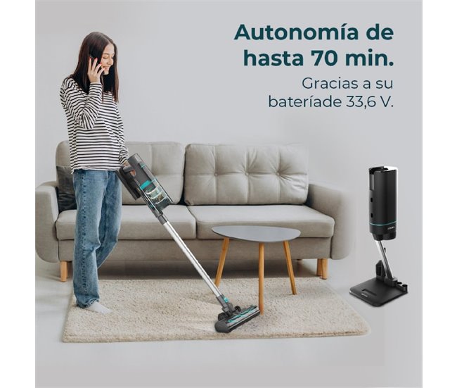 Aspirador vertical BLDC Conga Rockstar 10000 Nebula Station Cecotec Negro