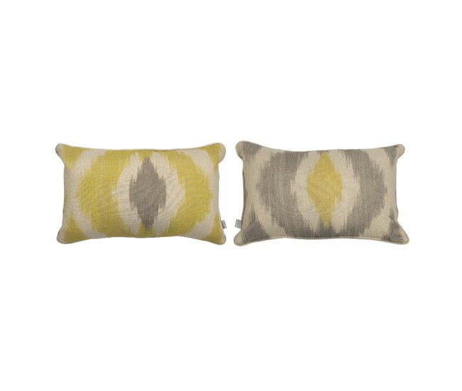 2 Fundas de cojín decorativo 85% algodón 15% lino FORMENTERA Amarillo