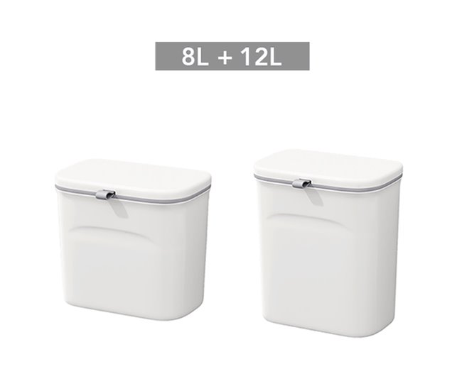 Multifuncional papelera de cocina montada de la pared Blanco