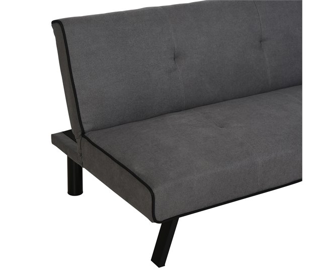Sofá Cama esponja, eucalipto, MDF de grado E1 HOMCOM Gris