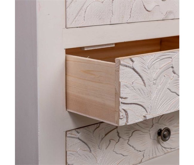 Armario de madera de 4 cajones y 2 puertas Blanco