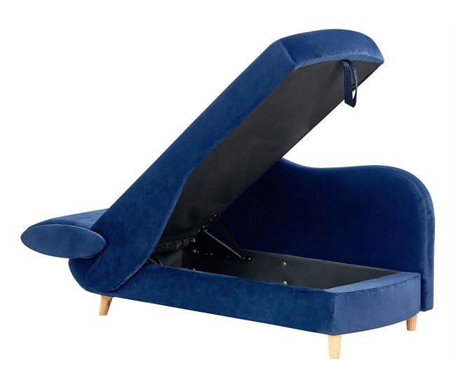 Beliani Chaise longue Terciopelo MERI Azul Marino