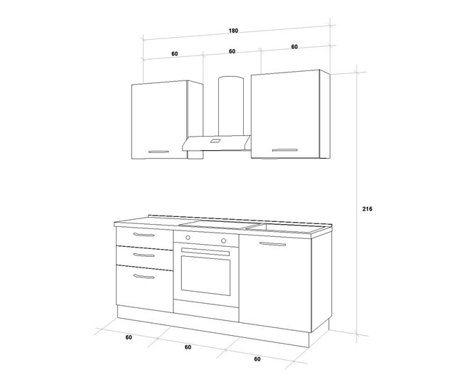 Cocina GILDA 2.0 Derecha Blanco/ Gris