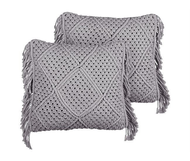 Beliani Cojín decorativo BESHAM 45x45 Gris