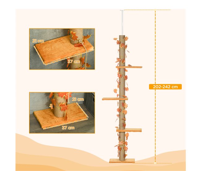 Árbol para Gatos Aglomerado de Madera Naranja