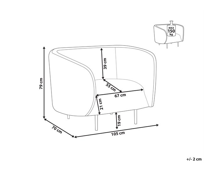 Sillón Clasico LOEN Beliani Blanco