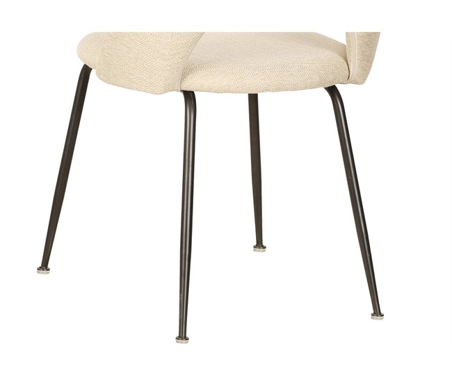 Silla de comedor tapizada en tela RITA Beige