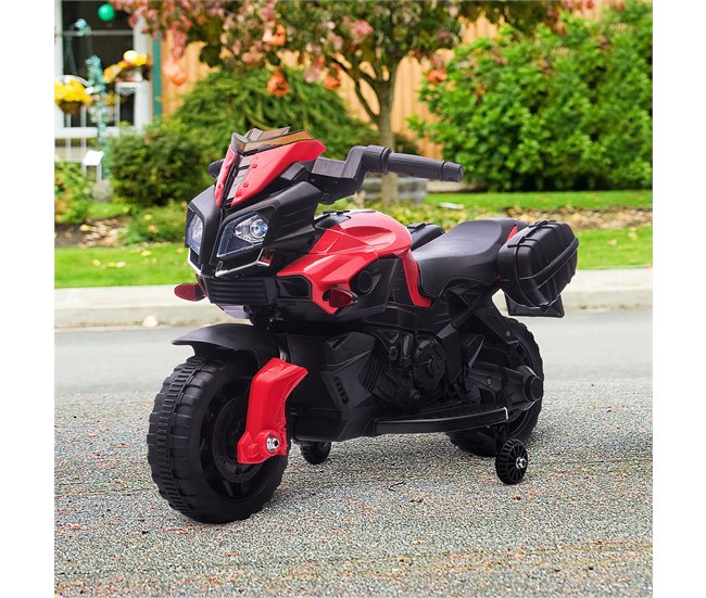 Moto Eléctrica Infantil PP, Metal HOMCOM Rojo