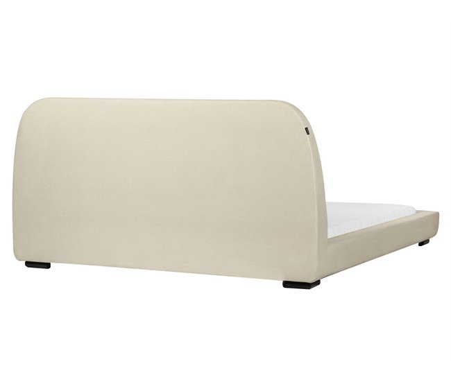 Beliani Cama de agua Poliéster ROISEL 201x226 Crema