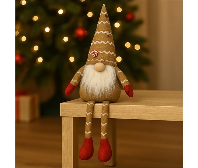 Gnomo Pies largos Decorativo Navideño con sombrero, Diseño nórdico Multicolor