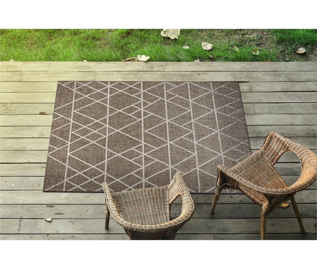 Alfombra de cuerda sisal FLOORLUX 20508 Triángulo 240x330 Marron