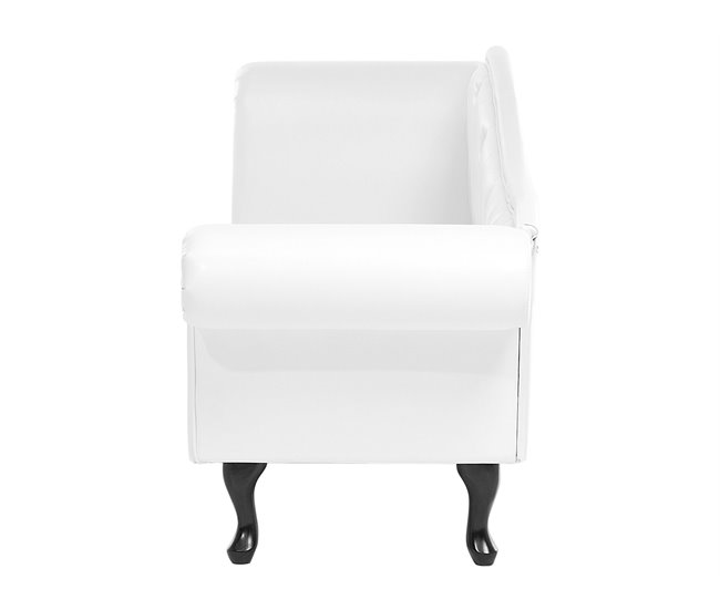 Beliani Chaise longue izquierdo Piel sintética LATTES Blanco