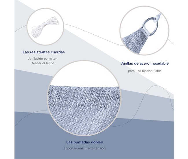 Toldo de Vela HDPE Outsunny, terraza y jardín - carpas y toldos Gris