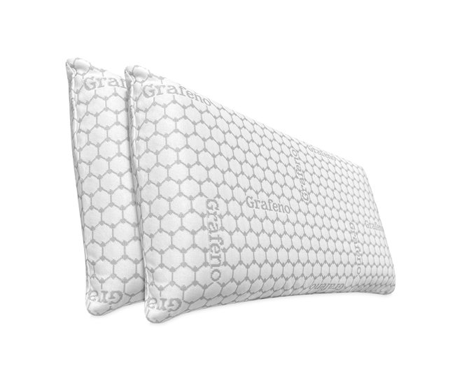 Almohada Viscoelástica Carbono Plus 80x40 Blanco/ Gris
