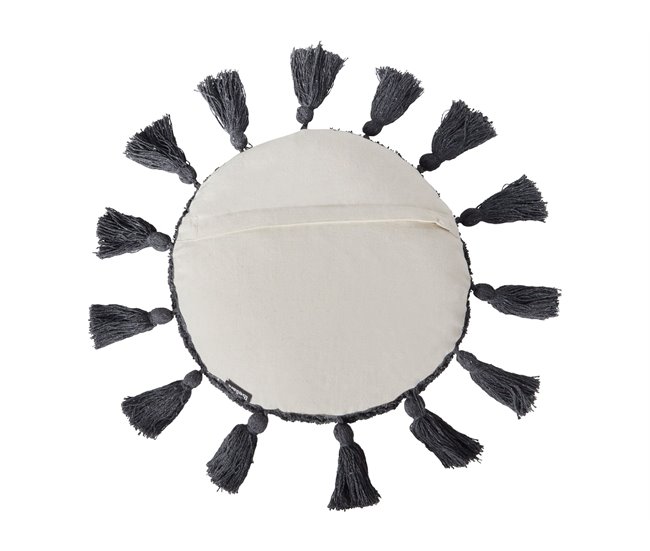 Beliani Cojín decorativo THISTLE Blanco/ Beige
