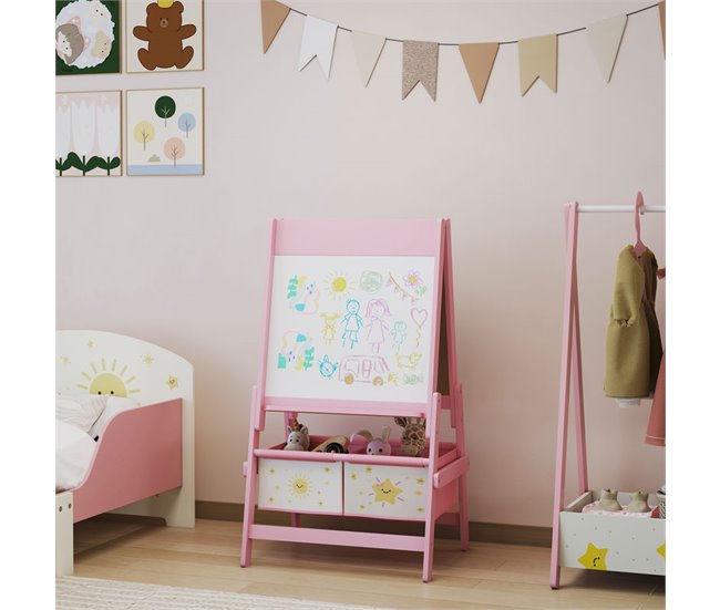 Caballete Infantil MDF, Madera de Pino AIYAPLAY Rosa