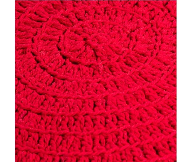 Puff Redondo Thinia Home Rojo