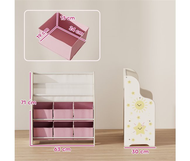 Estantería Infantil MDF, Acero AIYAPLAY Rosa