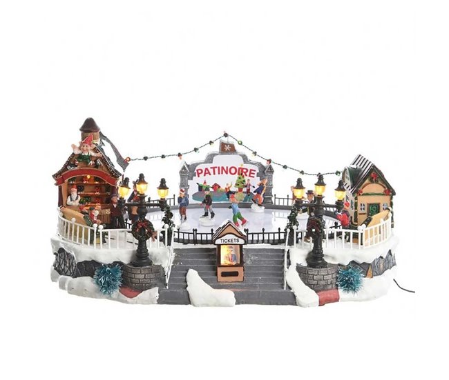 ALDEA NAVIDEÑA CON PISTA Multicolor