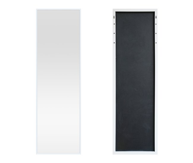 Espejo para puerta Lesina con 2 ganchos aluminio 37x2 Blanco
