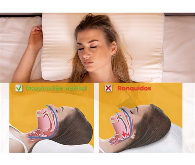 Almohada Anti-Ronquidos y Funda de Satín Extra Blanco