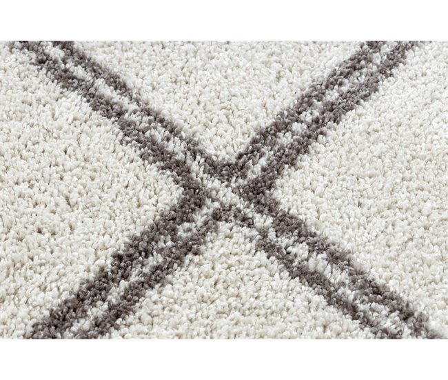 Alfombra BERBER ASILA Franjas Bereber Marroquí 160x160 Crema