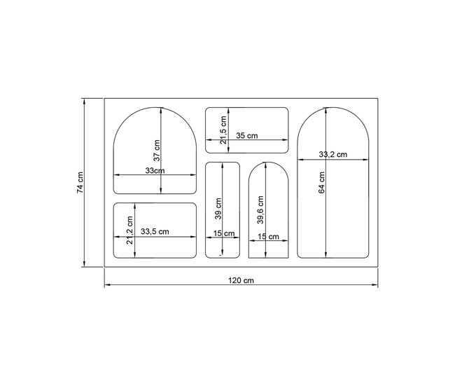 Aparador com efeito madeira 120 Blanco