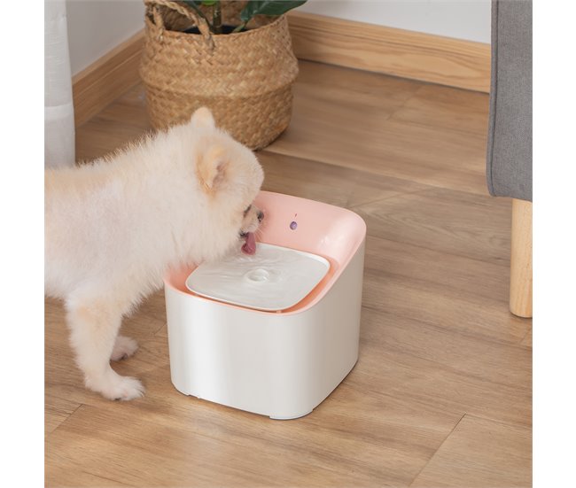 Fuente de Agua para Gatos ABS PawHut Rosa