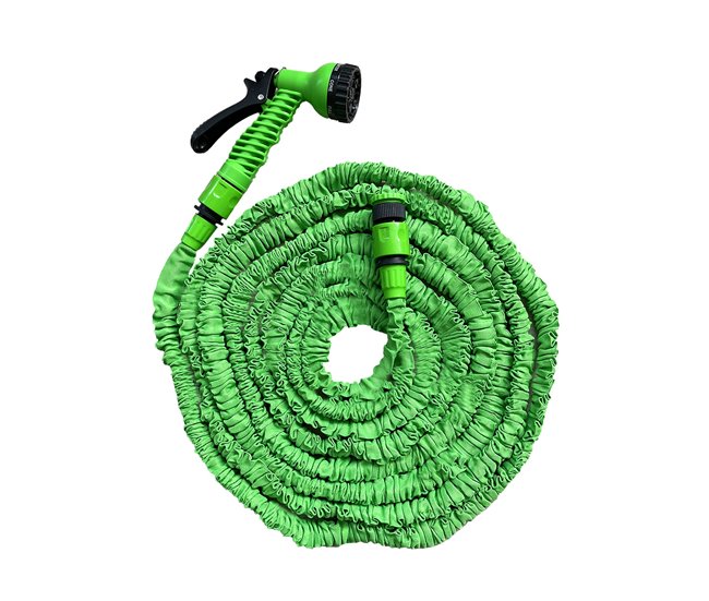 Acomoda Textil – Manguera de Riego Extensible con Pistola. Verde