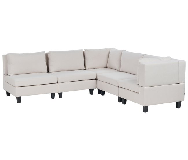 Beliani Sofá esquinero Poliéster UNSTAD Beige