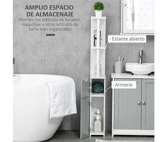Armario de Baño MDF, Melamina de Madera kleankin, hogar - baño Gris