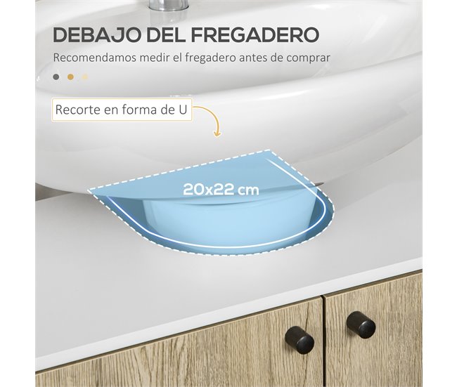 Armario de Baño Melamina de Madera, Acero kleankin, hogar - baño 60 Marron