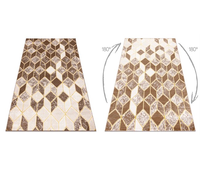 Alfombra MEFE moderna B400 Cubo Geométrico 3D Structural 120x170 Beige