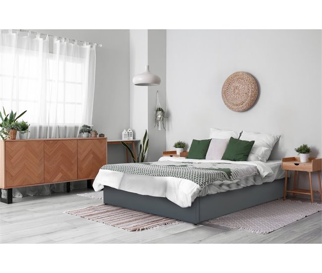 Cama doble de PVC con box 213x167 Gris