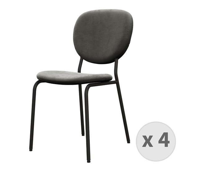 ANAIS-Silla Terciopelo (x4) Gris