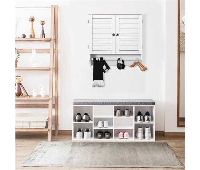 Armario Baño de Pared MDF kleankin, hogar - baño 60 Blanco