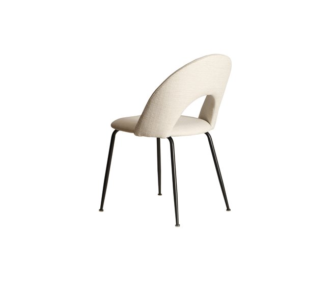 Silla de comedor tapizada en tela RITA Blanco