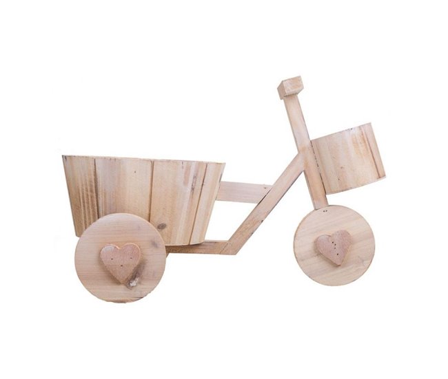Bici Macetero de madera Marron