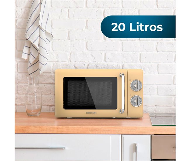 Microondas Cecotec ProClean 3010 Retro 700W 20L diseño vintage Amarillo