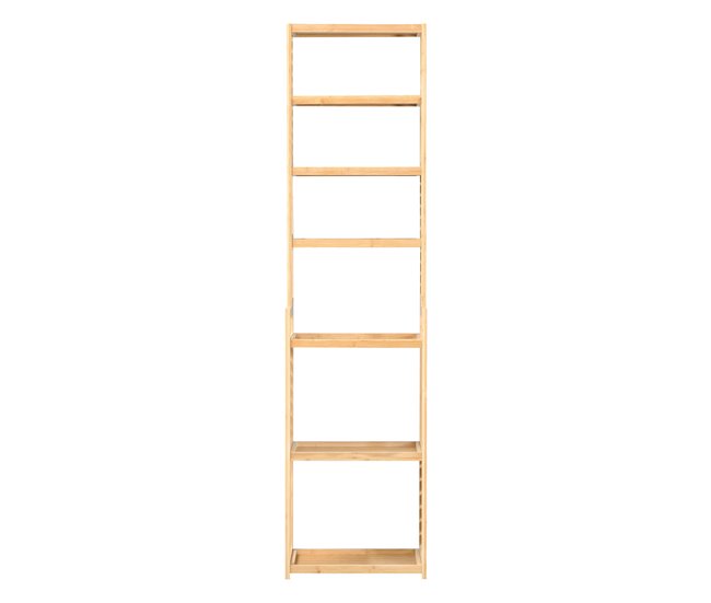 Mueble columna de baño Forssa de 7 niveles bambú Natural